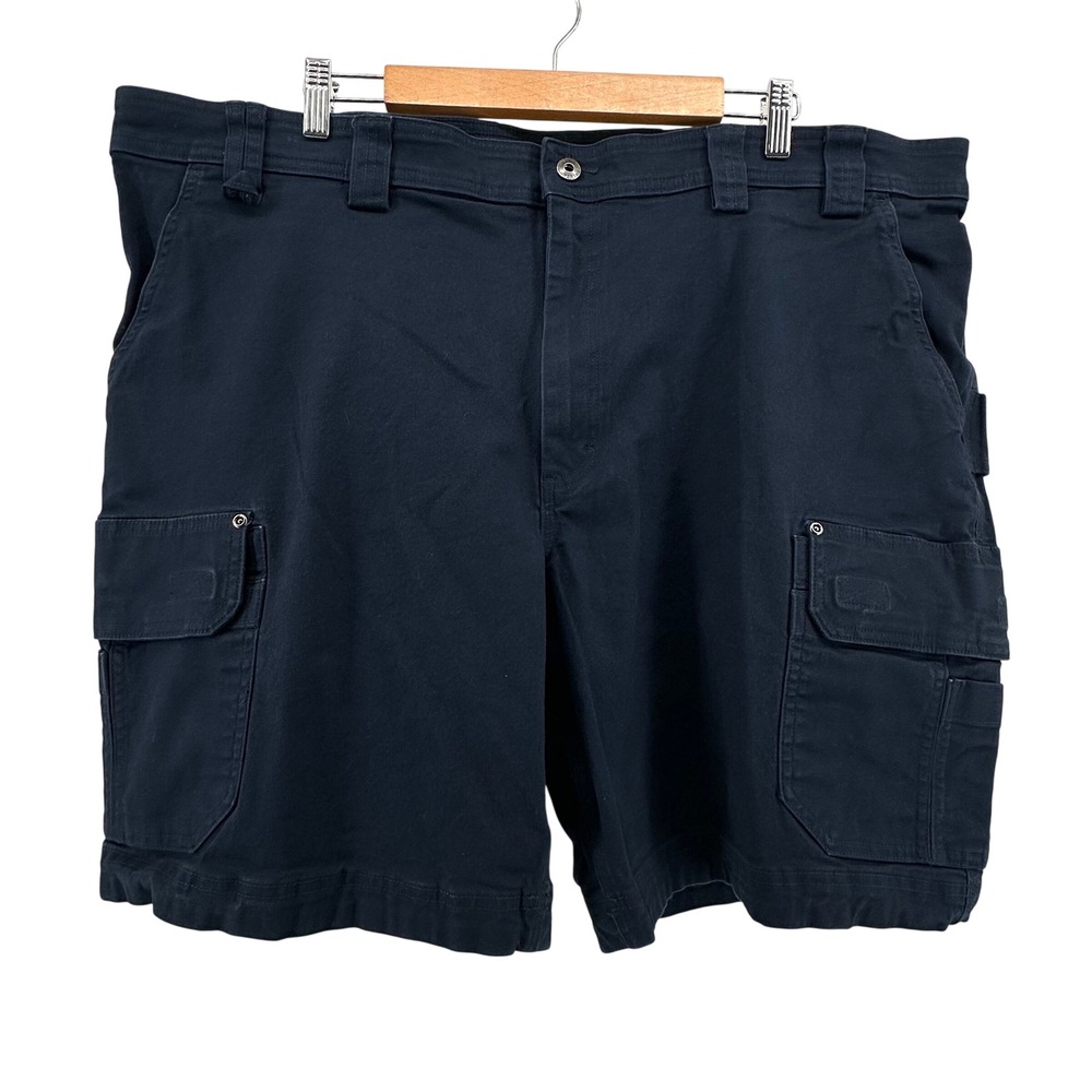Duluth Trading Co Mens Flex Fire Hose Cargo Shorts Blue Relaxed Fit 46 9in